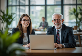 business team working together. Confident Professionals Collaborating in Modern Office – Teamwork and Innovation at Work.  Generative AI