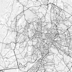Vatican City Area Map with Labels and Neighborhoods - One color, minimalistic design