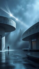 airport terminal at night