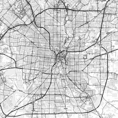 San Antonio Area Map with Labels and Neighborhoods - One color, minimalistic design