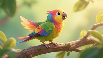 colorful parrot on a branch