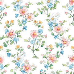 Delicate Floral Pattern With Pastel Colors