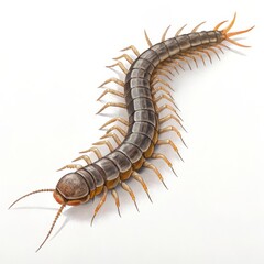 Obraz premium Centipede Illustration Detailed Anatomy on White Background, arthropod , insect