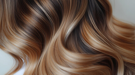 Fototapeta premium Close-up of Wavy Hair with Ombre Highlights