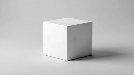A stunning image of white cubic mockup on seamless grey background.