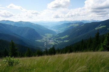 Fototapeta premium view of the mountains