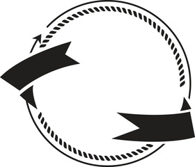 Round rope curve symbol set. Different thickness circular ropes set for decoration. Vector isolated on white