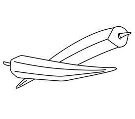 Cute cartoon hand drawn vector ladyfinger coloring page.