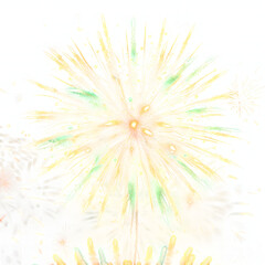 Obraz premium Add energy to your designs with this festive firework vector illustration. The isolated style and colorful explosion are perfect for celebratory themes. From event flyers to digital greetings, this im