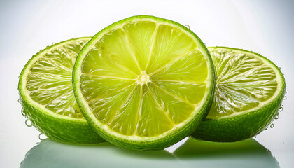 fresh lime slice with vibrant color and juicy texture for culinary use