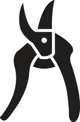 Pruning shears icon. Vector outline illustration. vector logo template