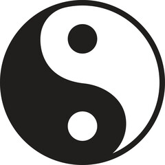 Yin yang symbol in heart shape, vector illustration for fashion, card, poster, sticker prints