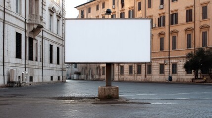 Obraz premium A stunning image of blank billboard, Rome street, urban background, advertising mockup.