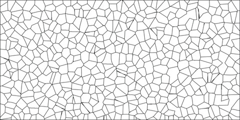 Obraz premium Abstract geometric pattern of irregular polygons with black lines on white background perfect for design and digital art projects