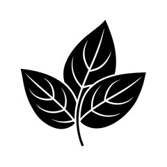 basil leaf icon vector flat and clean look isolated