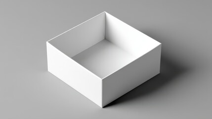 Ultra quality image of blank white box mockup on gray background.