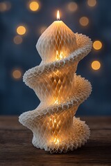 Whimsical Multi-Layered Spiral Candle