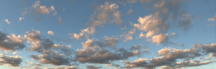 Beautiful Light Sky With Fluffy Clouds