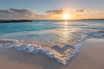 Heart Shaped Waves At Sunset Beach