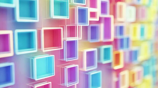 abstract background with squares, cube