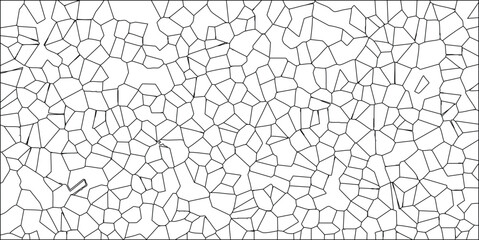 Geometric abstract pattern design in black lines arranged to create a cell-like shape, perfect for background textures and vector graphics.