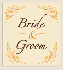 Obraz premium gold foil autumn wedding invitation card design. suitable for luxury autumn wedding invitations with a gold foil accent