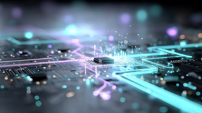 미래형 회로 기판의 디지털 기술 비주얼 AI 생성