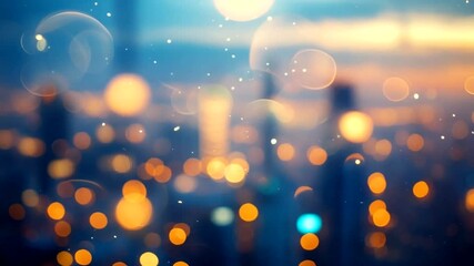 Blurry city lights at sunset - Powered by Adobe