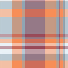 Furniture tartan check textile, handsome background plaid texture. Dog tooth seamless vector fabric pattern in orange and pastel colors.