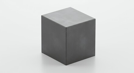Gray cube isolated on white background