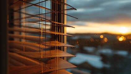 Sunset Through Wooden Blinds