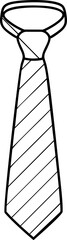 Fototapeta premium Black and white illustration of a striped necktie with simple design. Vector illustration
