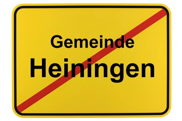 Illustration eines Ortsschildes der Gemeinde Heiningen in Niedersachsen