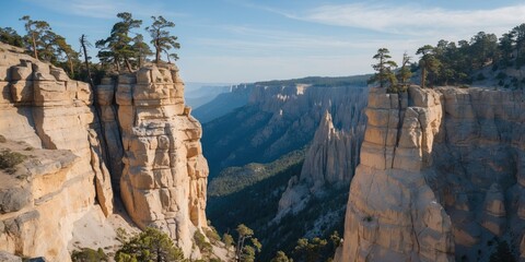 Rugged Crest Palisades in National Park with Empty Copy Space for Text
