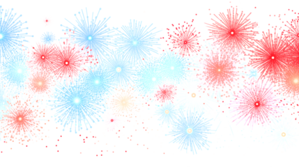 Festive Fireworks Display Celebration Background Red White Blue Burst Night Sky Design