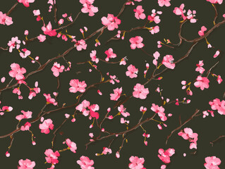 cherry blossom, flower, pattern, floral, seamless, vector, illustration, nature, spring, blossom, design, wallpaper, decoration, flowers, pink, cherry, tree, art, leaf, beauty, plant, texture, branch,