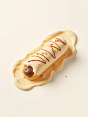 Elegant Chocolate Eclair with Golden Glaze