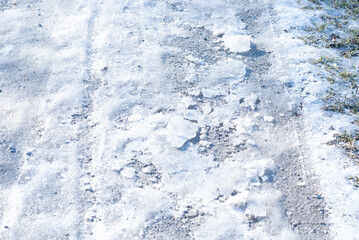 snow, ice on the roadway