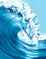 "Dynamic abstract water splash motion", pop-art. with white shades