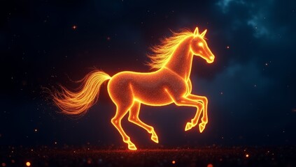 Celebrating the year of the fire horse 2026 with fiery red horse imagery for eastern calendar and oriental horoscope themes