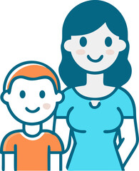 Mother and son icon