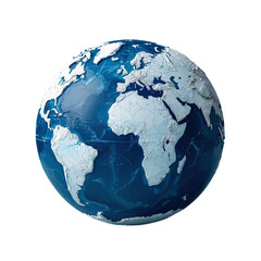 Fototapeta premium Earth Globe, Isolated Transparent Background, Minimalist Design Element
