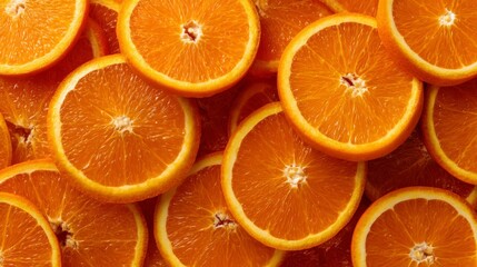 Close Up View Of Stacked Orange Slices
