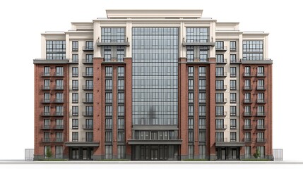 클래식과 모던이 조화된 고급 아파트 외관 AI 생성