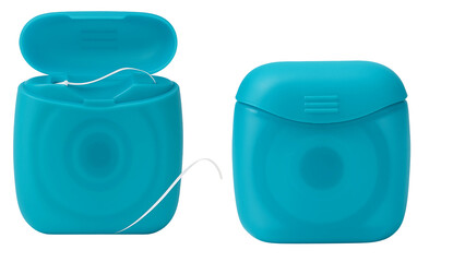 Dental Floss in Blue Container
