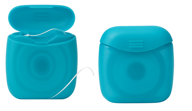 Dental Floss in Blue Container