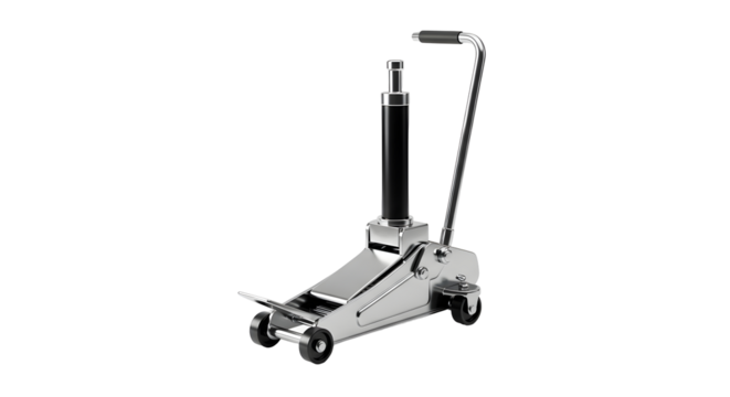 Silver Hydraulic Jack on Transparent Background - Powered by Adobe