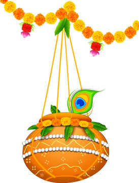 Dahi handi celebration in Happy Janmashtami festival background of India