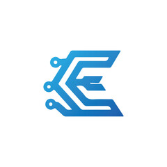 E letter abstract logo