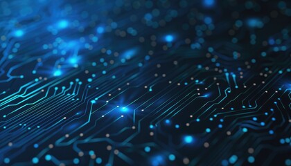 Close-up view of intricate circuit board pathways.